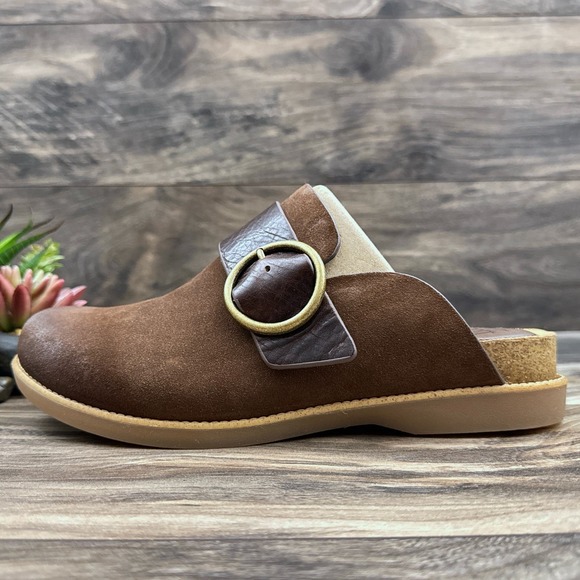 NIB Sofft Bayla 9M Suede Leather Slip On Comfort Clogs Mules Brown - Picture 5 of 11